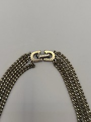 Vintage MONET Necklace Retro MCM 3 Strand Silver Toned Statement Layered Signed
