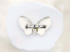 Vintage Nickel Silver Butterfly Brooch- 2 1/4″ W