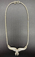 Vintage Marcel Boucher Clear Baguette Ribbon Choker Necklace