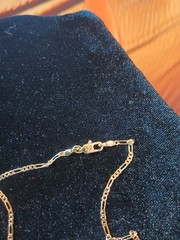 XP Chain Necklace 17″, 14 K Figaro Gold Plated. Pendant Not Included