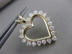 ESTATE 1.51CTW DIAMOND CLASSIC MEDIUM OPEN HEART 14KT YELLOW GOLD PENDANT #17570