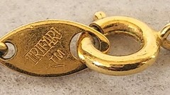 Trifari Gold Necklace Gold Wired Ball Long Chain 30″ Long Spring Ring Closure