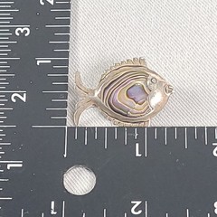 Taxco Mexico 925 Sterling Silver Abalone Shell Fish Brooch Pin Vintage Nautical