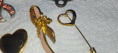 Vintage Lot Of 8 Brooches Pins Necklace Key Etc. 1 Avon And 1 Variety