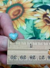 Vintage Chunky Sterling Silver & Larimar Stud Post Earrings 925 * 3.12g