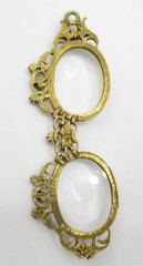Magnifying Glass Plastic Eye Glasses Pendant Vintage Rhinestones