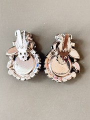 RARE Vintage Verified JULIANA D&E Ice Blue Rivoli Stone Brooch & Earring Set