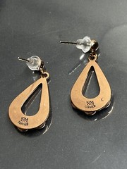 Vintage WM Co. Wheeler Mfg. Co. Southwest Copper Turquoise Post Dangle Earrings