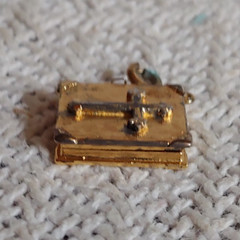 Vintage Christian Charm Cross Book Opens to Lord’s Prayer Gold Tone