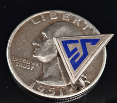 Sterling Silver PLEDGE PIN FRATERNITY SORORITY Charm Pendant College 925 Vintage