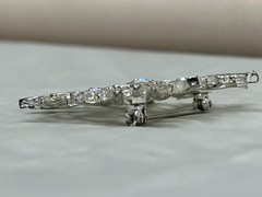 Vintage Avon Snowflake Silver Tone Pin Brooch Aurora Borealis Crystals Winter 2″