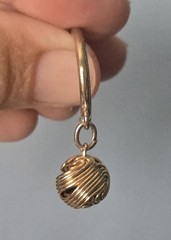 Vintage Gold Tone Wire Wrapped Love Knot Hoop Earrings Dangle Drop