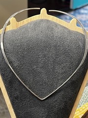 David Andersen Norway Sterling Silver Modernist Collar Necklace, 14” with Flex
