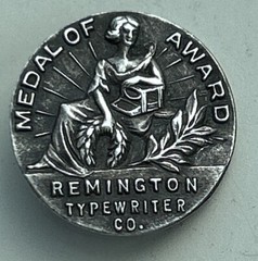 Vintage Medal Of Award Sterling Silver – Remington Typewriter Co. Pin (T9)