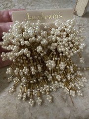 FAB Vintage 1980s Dynasty Hand Bead Clip Earrings Nos 3.5 Inches