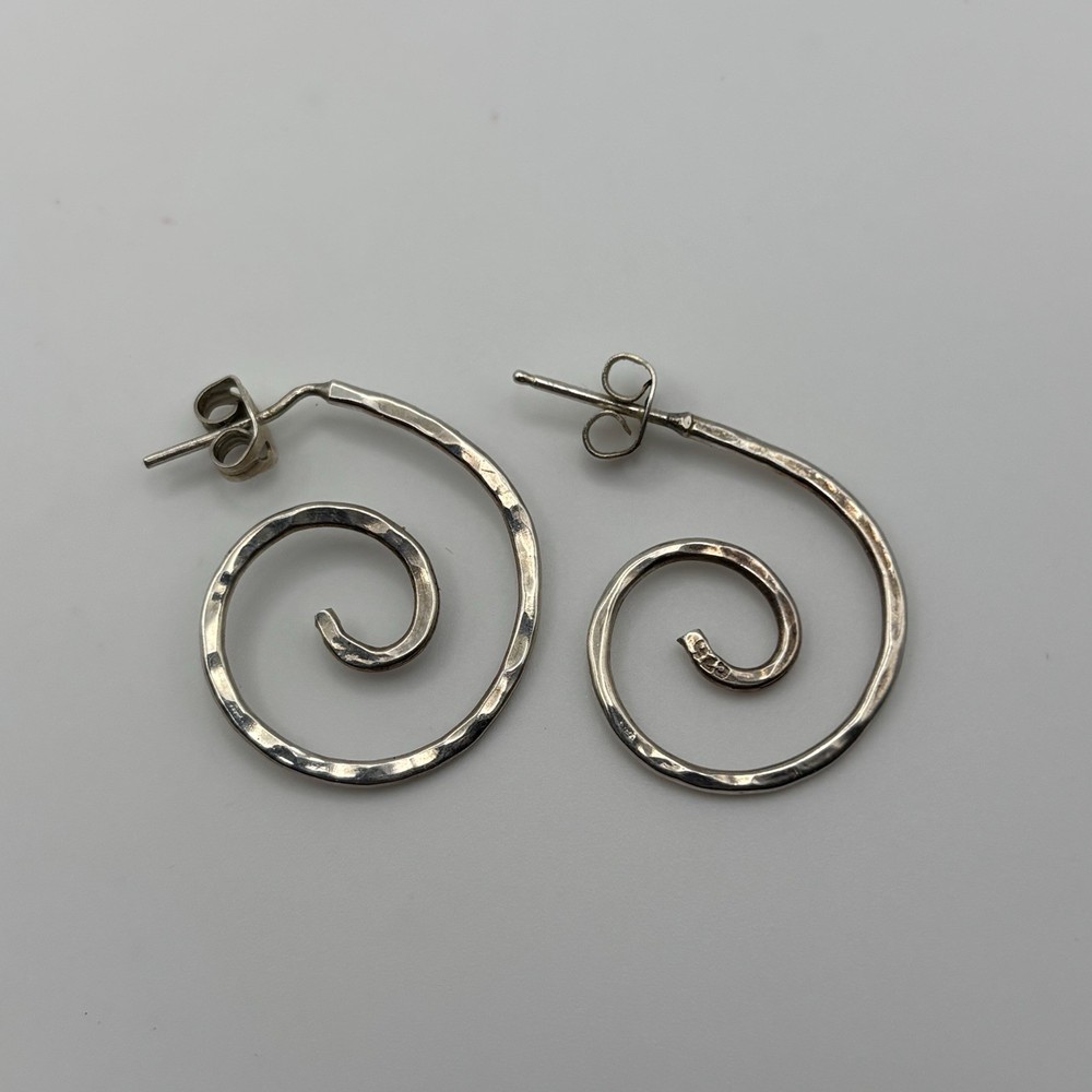 Vintage .925 Sterling Spiral Earrings – 1” x 0.5”