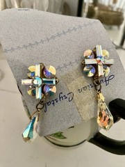 Vintage Australia Crystal Cluster Dangle Earrings