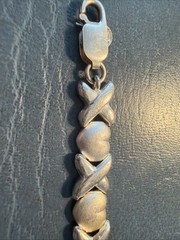 Vintage Sterling Silver .925 X and Heart Bracelet 7.5″ App 12 Gr