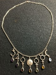 Peter Stone 925-7 Classical Planets Necklace Moons Necklace Retired Vintage Gems