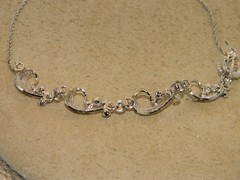 Vintage Sorrento Sterling Rhinestone Filigree Necklace