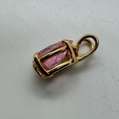 Vintage Gold Tone Pink Ice Pendant Pear Shape Fashion