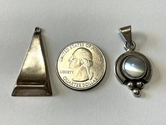 HUGE VINTAGE LOT OF ALPACA MEXICO SILVER EARRINGS BRACELET PENDANTS RING 6-95