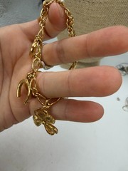 Vintage Bracelet Charm Good Luck Goldtone 6.25 inches
