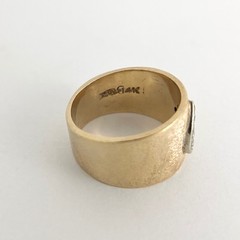 Vintage 1950’s Wide Pave Diamond Heart Ring 14K Yellow Gold, 7.64 Grams