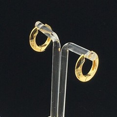 Hoop Earrings Gold Tone Huggie Pierced .75″