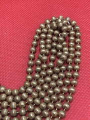 VTG GOLD TONE BALL 4.5 MM BEADED TEXTURED LONG 60″ NECKLACE SPRING RING CLASP