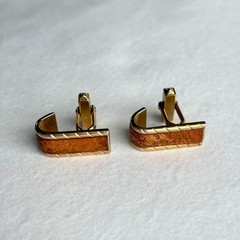 5 Pair SWANK Mid-century Vintage 1950s Cufflinks, Leather, Blue Glass, Love Knot