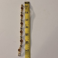 STUNNING VINTAGE ESTATE SIGNED AVON GOLD TONE ROSE FLOWER 7 1/4″ BRACELET G39054