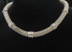 925 Sterling Silver Shiny Polished Hollow Round Link Chain Necklace NE1481