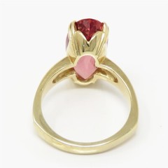 NYJEWEL GIA Certified 14k Gold 8ct Natural Imperial Orange Pink Topaz Ring