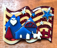 House Pins by Lucinda USA Patriotic 4th of July American Flag Pin / Brooch