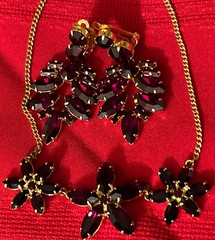 Vintage 1970/80’s Women’s Set Of Russian USSR Jewellery Earrings And Necklace16”