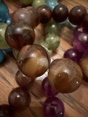Vintage Lucite Bracelet Lot Marbled Plastic Stretch Bead Bracelets 10