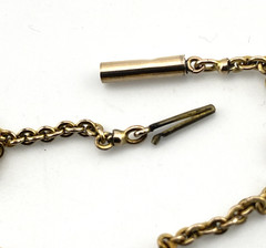 Antique Victorian Gold Filled Paste Stone E.M. Monogram Locket Necklace 21 In