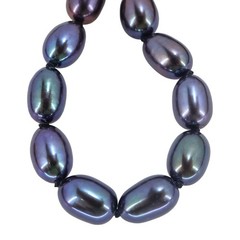 Chapal-Zenray Signed NF Blue Purple Peacock Irradiated Pearl Necklace