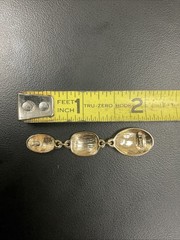 Vtg Earrings MONET Pierced Milk White Dangle Drop Yellow Gold Plate 2.75″