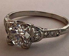 Estate Diamond Ring,Platinum, 10% Iridium Diamond Ring! Antique,Transitional Cut