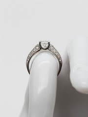 Designer $5000 1.52ct VS H Princess Cut Diamond 14k White Gold Wedding Ring