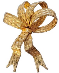 Vintage Les Bernard Signed Woven Gold Tone Bow Brooch Pin 3″ Statement Textured