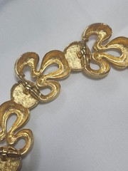 VINTAGE GIVENCHY CHUNKY TEXTURED COLLAR NECKLACE WITH BLACK CABOCHONS