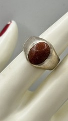 VINTAGE GOLDSTONE Sterling Silver 925 Band RING Sz 6.75