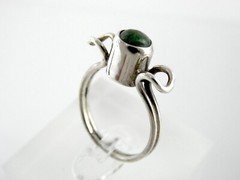 Vintage Unmarked Sterling Silver Chrysocolla Ring Size 8.25 Weighs 2.9g