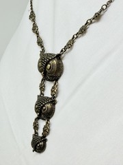 Beautiful Antiqued Bronze Colored Three Owls OWL Pendant 16-18″ Necklace