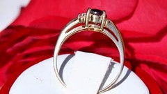 10k yellow gold ring 1.00ct natural amethyst diamond sz 6.5 handmade 2.0g N3011U