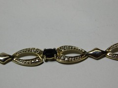 Vintage Stunning FAS .925 Sterling & Blue Stone Bracelet in Good Cond.