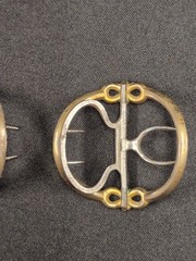Georgian shoe buckles silver, gilt, steel, and red pastes circa 1760